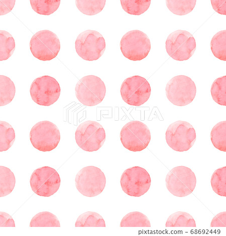 Watercolor pink polka dot. seamless pattern. hand - Stock Illustration ...
