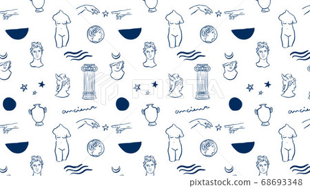 Ancient Greek Roman motif background 68693348