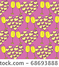 Vector seamless pattern on love theme. Valentines day seamless wine glass and hearts. Beautiful abstract pattern with Valentines day seamless pattern for decorative design. Logo element for wedding 68693888