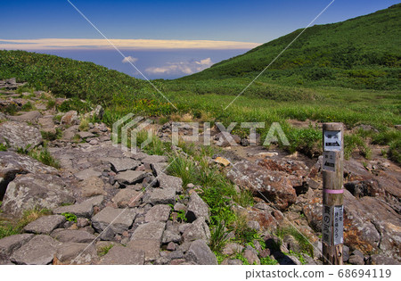 Mt Chokai Climbing Scenery Near Saino River Stock Photo