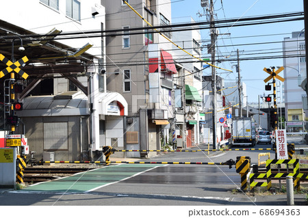 Cityscape in front of Keikyu Shinkoyasu Station in Yokohama City 68694363
