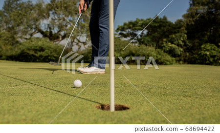 Close-up of a golf hole 68694422