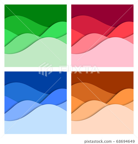 Set of 3D abstract background and paper cut shapes, vector illustration Set of 3D abstract background and paper cut shapes, vector illustration 68694649