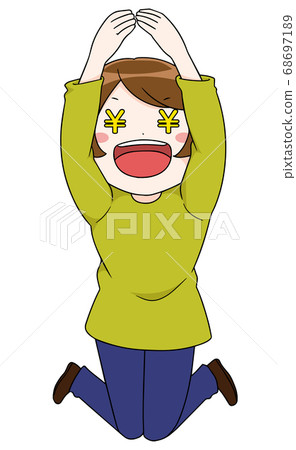 有金錢的婦女在她的手上 有金錢的婦女在她的手上 68697189