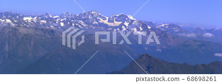 The view from the airplane window on a picturesque The view from the airplane window on a picturesque 68698261