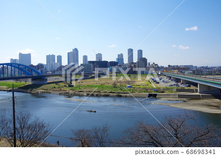 View of the Musashi-Kosugi area over the Tama River from the Tama River Sengen Shrine View of the Musashi-Kosugi area over the Tama River from the Tama River Sengen Shrine 68698341