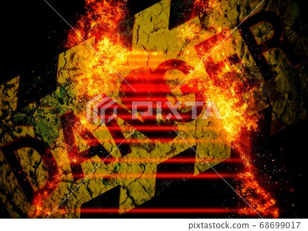 3D在火焰包裹的一個抽象樓梯的例證 3D在火焰包裹的一個抽象樓梯的例證 68699017