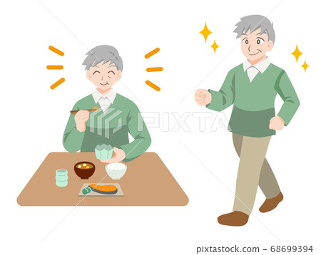 關心健康的爺爺的插圖 關心健康的爺爺的插圖 68699394