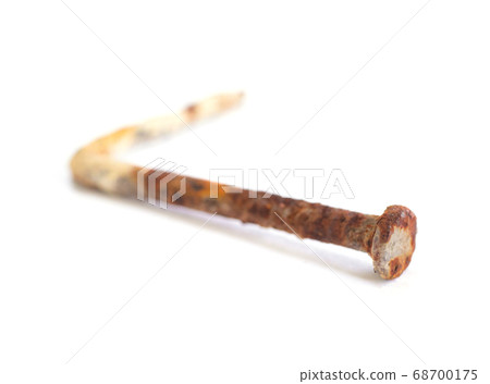 Rusted nail isolated on white background 68700175