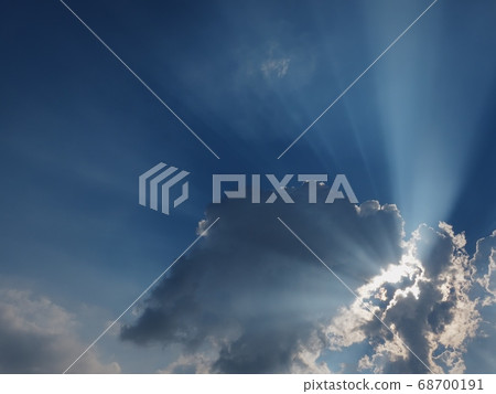 Twilight rays caused by approaching thunderstorm clouds Twilight rays caused by approaching thunderstorm clouds 68700191