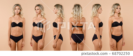 View from different sides of pretty young woman View from different sides of pretty young woman 68702250