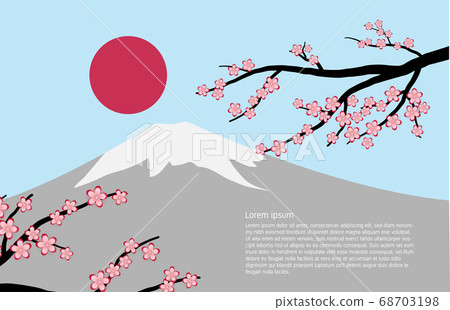 Fuji mountain background with cherry blossom and Fuji mountain background with cherry blossom and 68703198