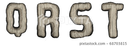 Set of industrial metal alphabet letters Q, R, S, T. 3D Set of industrial metal alphabet letters Q, R, S, T. 3D 68703815
