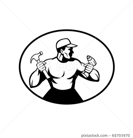 Builder Handyman Painter or Carpenter Holding 68703970