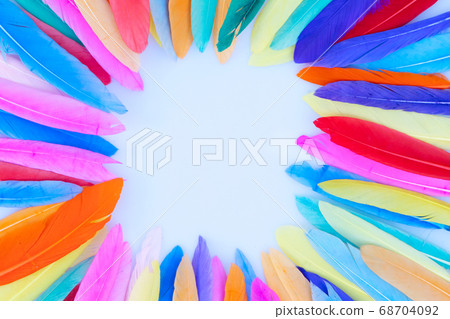Colorful pattern made of feathers. Colorful pattern made of feathers. 68704092