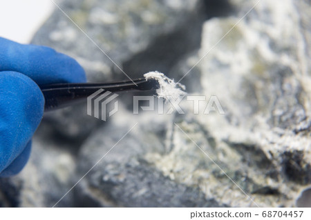 Chrysotile asbestos fiber close up. Chrysotile asbestos fiber close up. 68704457