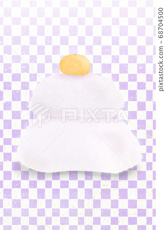 Japanese style postcard design Kagami-mochi checkered pattern New Year's card Japanese style postcard design Kagami-mochi checkered pattern New Year's card 68704500