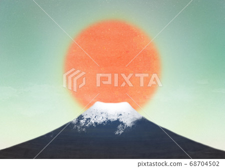 富士山和耀眼的大日出 富士山和耀眼的大日出 68704502