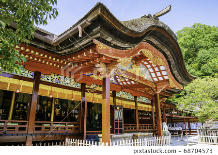 Beautiful Main Hall of Dazaifu Tenmangu, a popular tourist destination in Fukuoka Beautiful Main Hall of Dazaifu Tenmangu, a popular tourist destination in Fukuoka 68704573