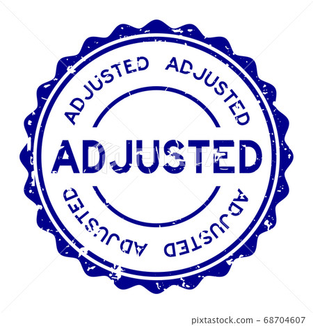 Grunge blue adjusted word round rubber seal stamp on white background Grunge blue adjusted word round rubber seal stamp on white background 68704607
