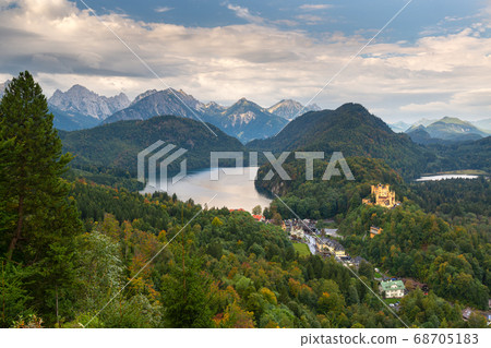 Bavarian Alps of Germany at Hohenschwangau Village 68705183