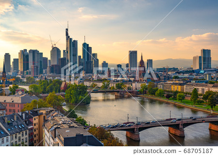 Frankfurt, Germany skyline over the Main River Frankfurt, Germany skyline over the Main River 68705187