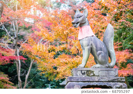Fox sculpture in Fushimi Inari-taisha shrine in 68705297