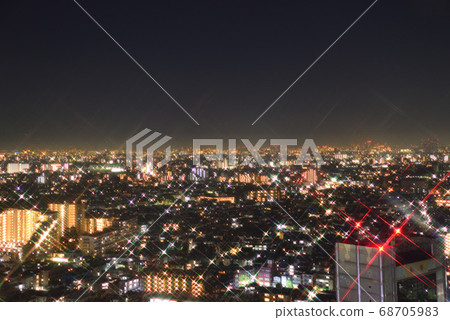 從胡蘿蔔塔（東京世田谷區）看的東京西部的夜景 68705983
