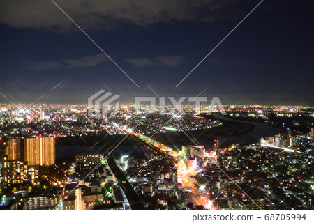 Night view of eastern Tokyo as seen from Ichikawa I-Link Town Night view of eastern Tokyo as seen from Ichikawa I-Link Town 68705994