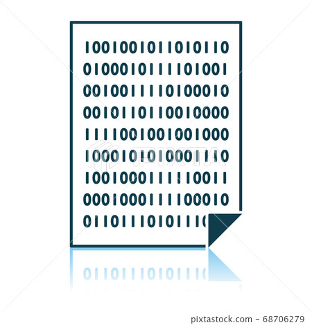 Sheet With Binary Code Icon Sheet With Binary Code Icon 68706279