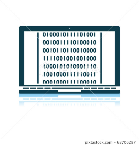 Laptop With Binary Code Icon 68706287