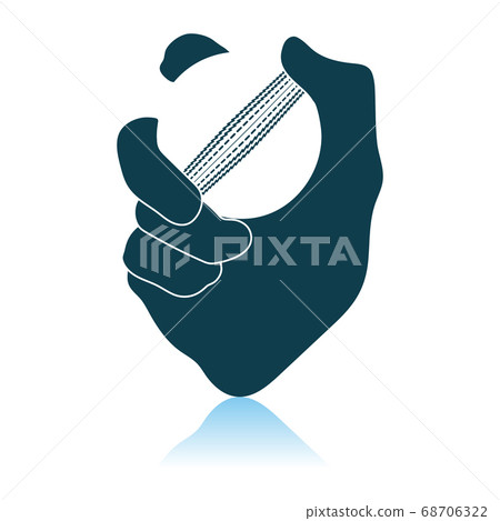Hand Holding Cricket Ball Icon 68706322