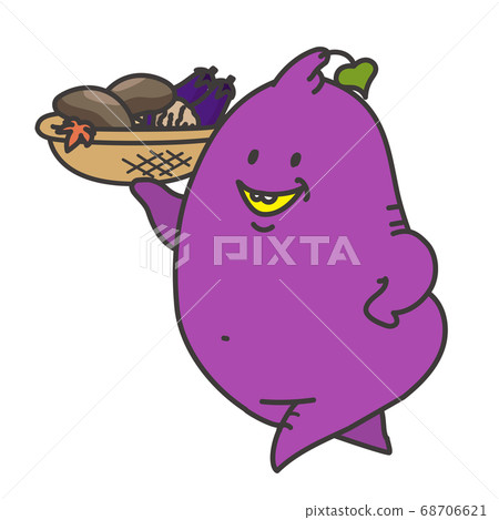 地瓜籃子裡裝滿了秋季蔬菜 68706621