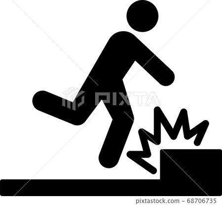 Pictogram of a person who seems to trip over 68706735