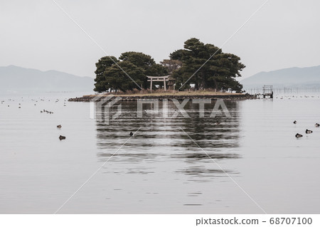 [島根縣松江市]新島湖上的廣島和能代神社 68707100