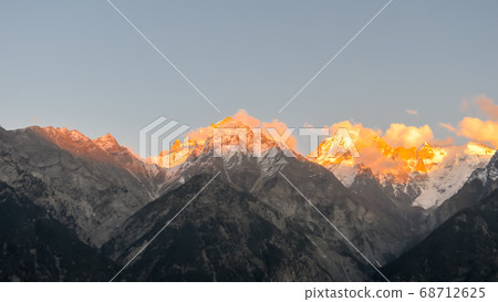 Mount Kailash or Kailasa Mountain Himalayan ranges  in sunset Sun light.  68712625