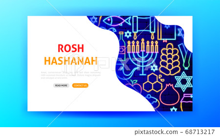 Rosh Hashanah Neon Landing Page 68713217