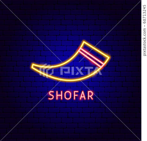 Shofar Neon Label - Stock Illustration [68713245] - PIXTA