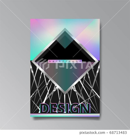 Holographic abstract page template, retro wave Holographic abstract page template, retro wave 68713483