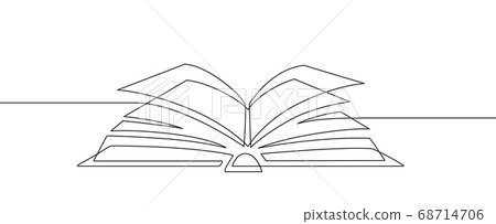 Study and knowledge concept illustration. Hand drawn open book