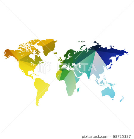 Geometric color world map map - Stock Illustration [68715327] - PIXTA