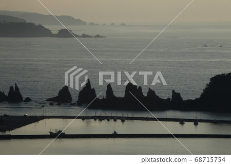 Morning sea and Hashigariwa Wakayama Japan Morning sea and Hashigariwa Wakayama Japan 68715754