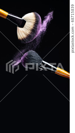 Makeup concept with a  professional makeup brushes 68715839