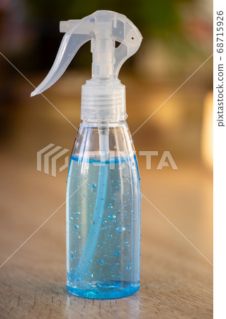 Close-up on a hand sanitizer bottle 68715926