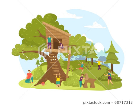 Children Activity In Park Summer Wood Tree Stock Illustration 68717312 Pixta See more of treehouse on facebook. https www pixtastock com illustration 68717312