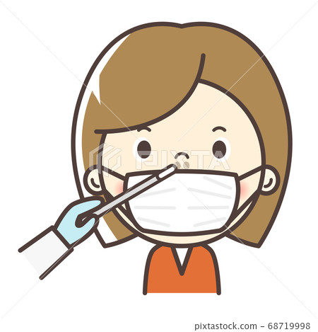 Girl Performing A Pcr Test Influenza Test Stock Illustration