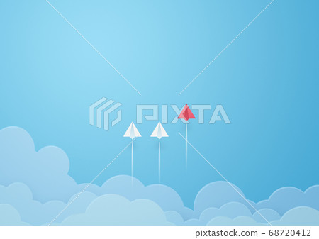 Fierce competition of paper airplanes in the sky [Paper Craft] 68720412