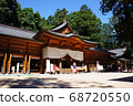 Hodaka Shrine's worship hall and people worshiping 68720550