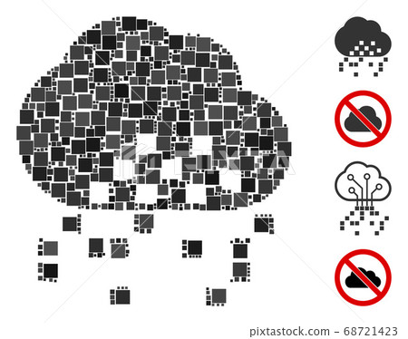 Square Cloud Dissipation Icon Vector Mosaic - Stock Illustration ...