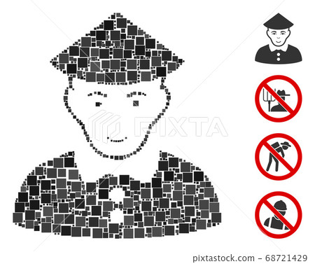 Square Chinese Farmer Icon Vector Collage Square Chinese Farmer Icon Vector Collage 68721429